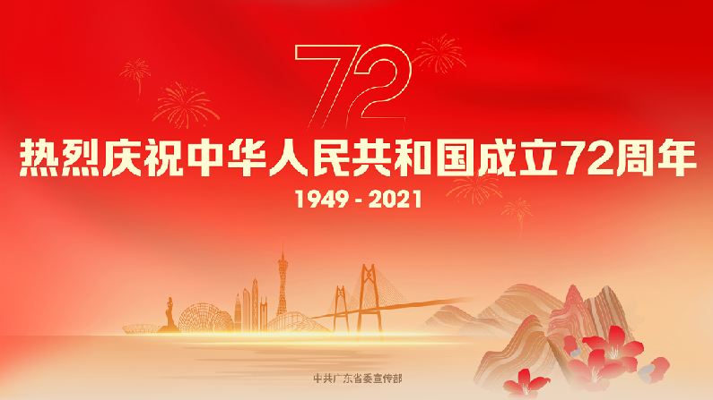 庆祝中华人民共和国成立72周年主题宣传海报